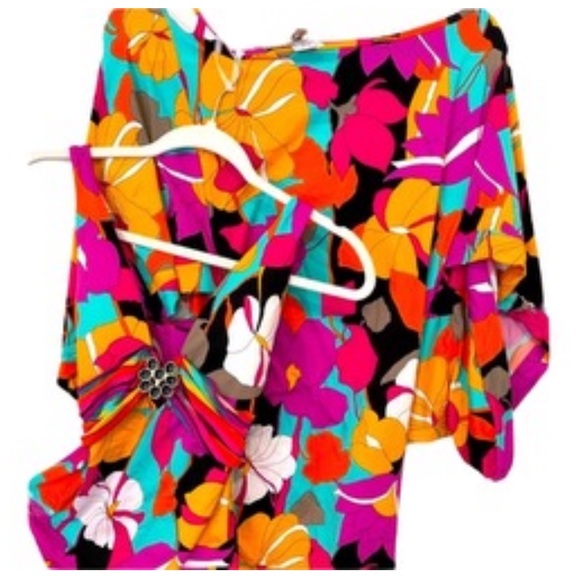 MATCHING SET TRINA TURK GEMINI PLUNGE FRONT ONE PIECE Swimsuit + TUNIC Coverup - Picture 9 of 9